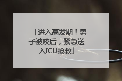 进入高发期！男子被咬后，紧急送入ICU抢救