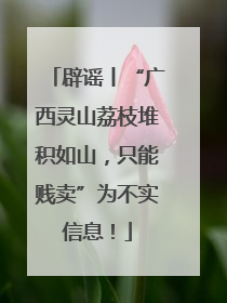 辟谣丨“广西灵山荔枝堆积如山，只能贱卖”为不实信息！