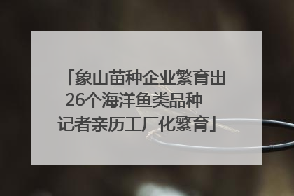 象山苗种企业繁育出26个海洋鱼类品种 记者亲历工厂化繁育