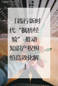 践行新时代“枫桥经验” 推动知识产权纠纷高效化解