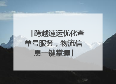 跨越速运优化查单号服务，物流信息一键掌握