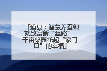 道县：智慧养蚕织就致富新“丝路” 千亩桑园托起“家门口”的幸福