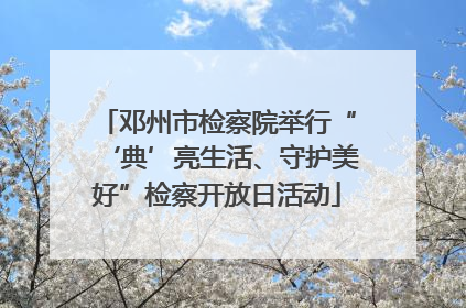 邓州市检察院举行“‘典’亮生活、守护美好”检察开放日活动