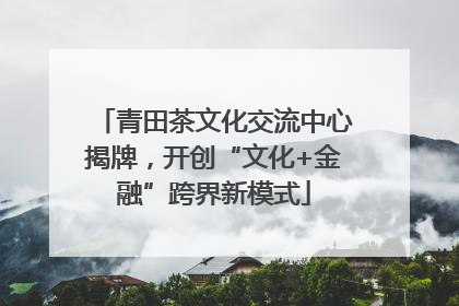 青田茶文化交流中心揭牌，开创“文化+金融”跨界新模式