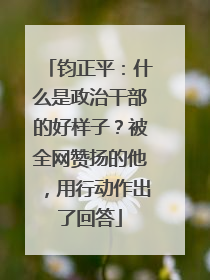 钧正平：什么是政治干部的好样子？被全网赞扬的他，用行动作出了回答