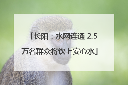 长阳：水网连通 2.5万名群众将饮上安心水