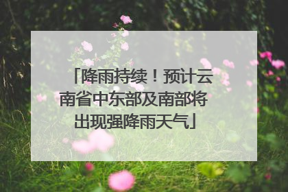 降雨持续！预计云南省中东部及南部将出现强降雨天气