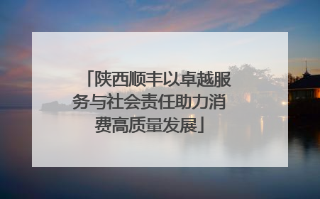 陕西顺丰以卓越服务与社会责任助力消费高质量发展