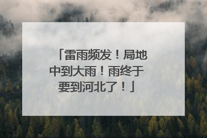 雷雨频发！局地中到大雨！雨终于要到河北了！