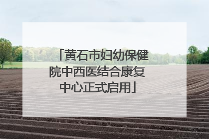 黄石市妇幼保健院中西医结合康复中心正式启用