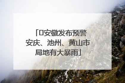 ﻿安徽发布预警 安庆、池州、黄山市局地有大暴雨