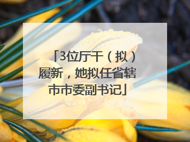 3位厅干（拟）履新，她拟任省辖市市委副书记