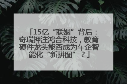 15亿“联姻”背后：奇瑞押注鸿合科技，教育硬件龙头能否成为车企智能化“新拼图”？