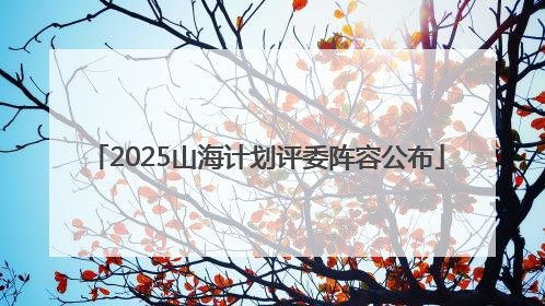 2025山海计划评委阵容公布