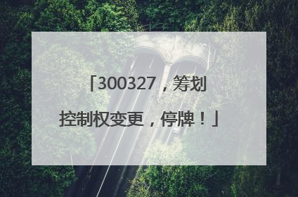 300327，筹划控制权变更，停牌！