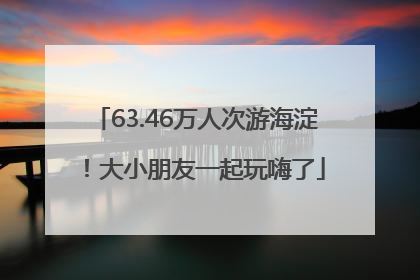 63.46万人次游海淀！大小朋友一起玩嗨了