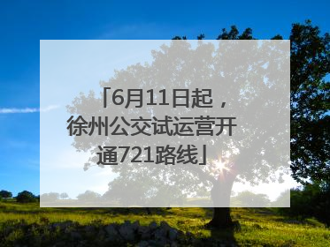 6月11日起，徐州公交试运营开通721路线