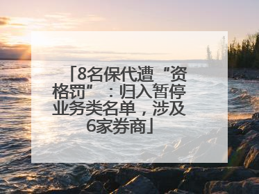 8名保代遭“资格罚”：归入暂停业务类名单，涉及6家券商